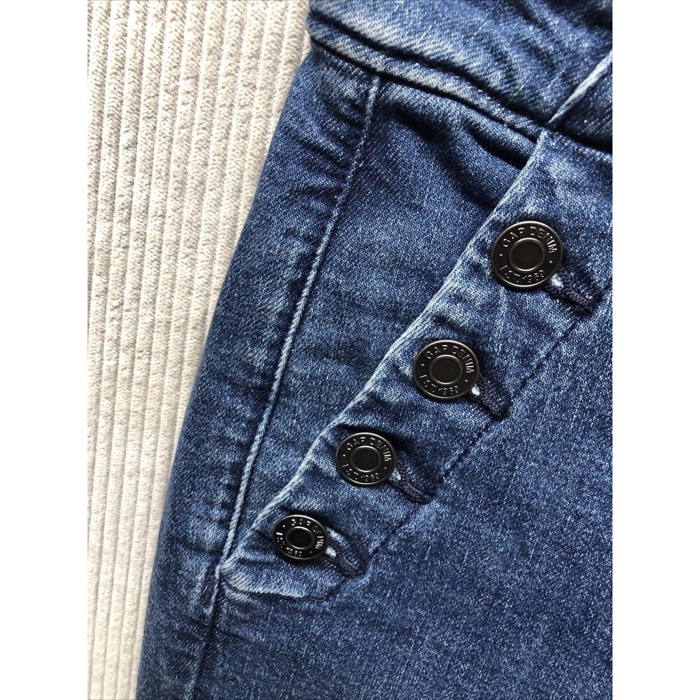 Gap Denim Jeans 70s Flare Size 2/26R Sailor Buttons Distressed - Picture 10 of 16
